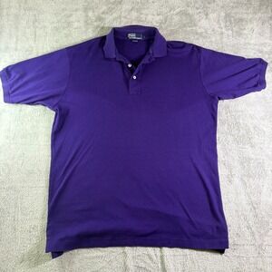 VTG Polo Ralph Lauren‎ Polo Shirt Classic Fit Purple Fine Cotton Casual Top L